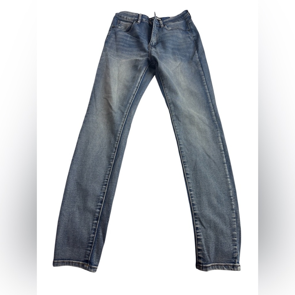 Fashion Nova Distressed Skinny Jeans in Washed Blue